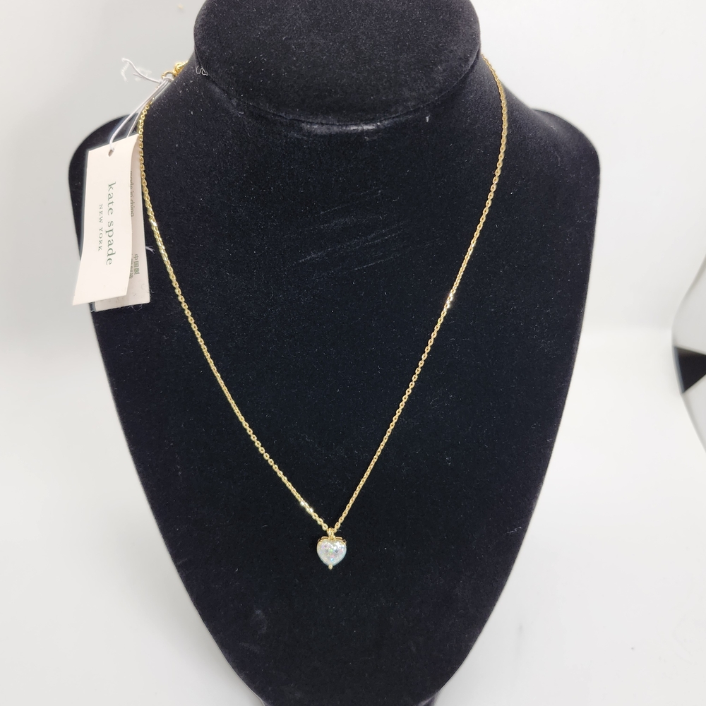 Kate Spade New York "My Lover" Heart Necklace – Gold & Pavé Crystal Pendant